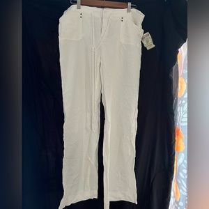 NWT-White linen pants